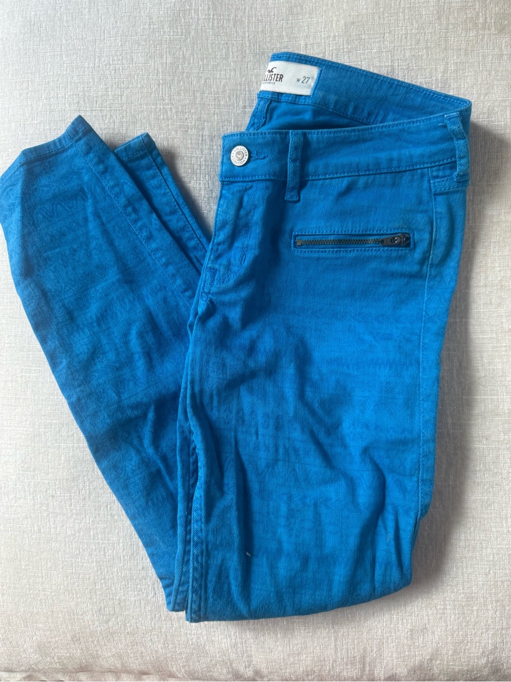 Hollister Women's Bright Blue Skinny Jeans